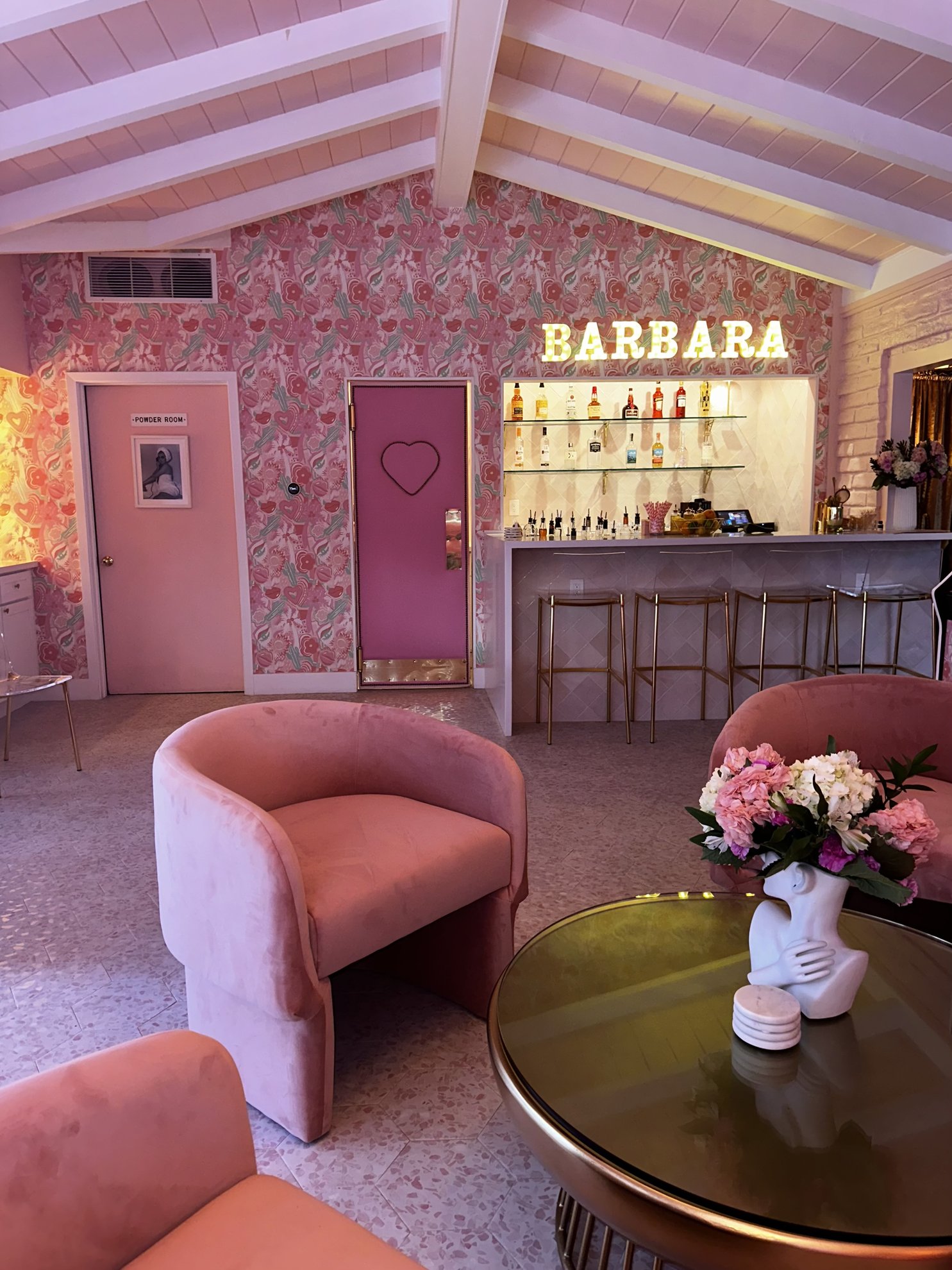 Cocktails and snacks at Barbara bar